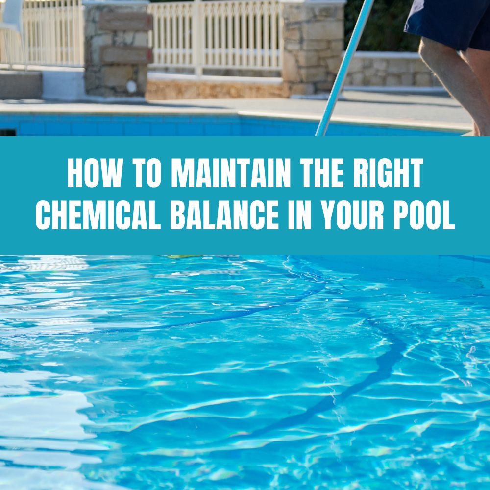 Properly balanced pool chemicals for safe and clean swimming.