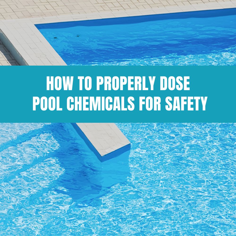 Properly dosing pool chemicals to ensure clean and safe swimming water