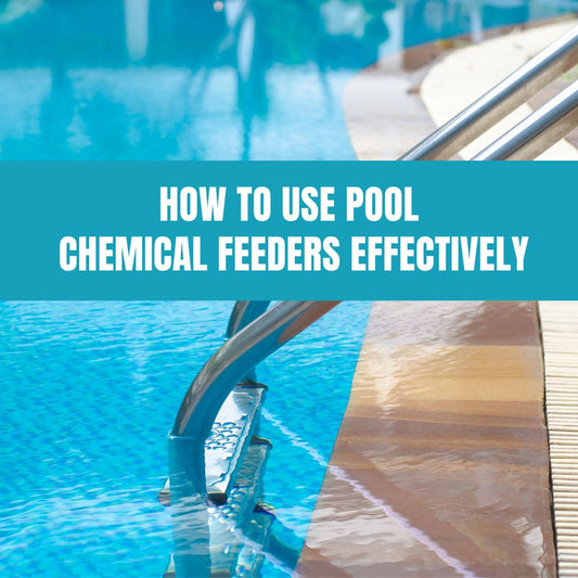 Using a pool chemical feeder to maintain balanced water chemistry.