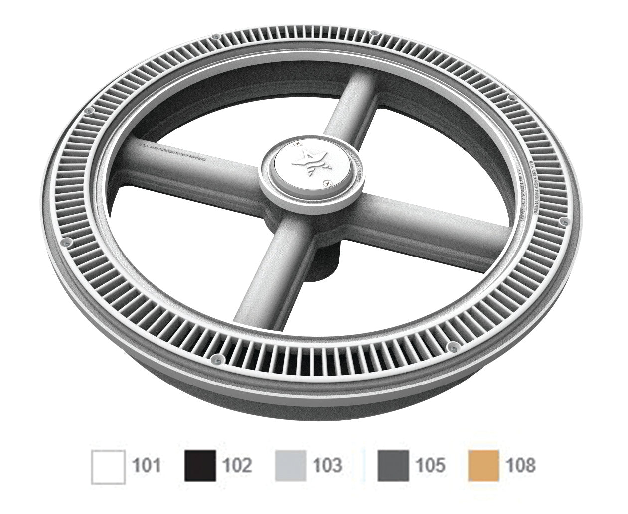 20" Full Circle® Suction Cover with One-Port Sump White