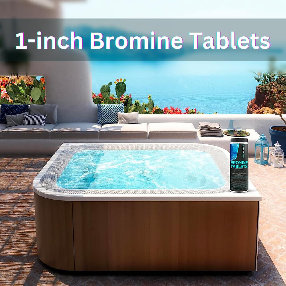 Bromine Tablets banish dirt buildup in hot tubs