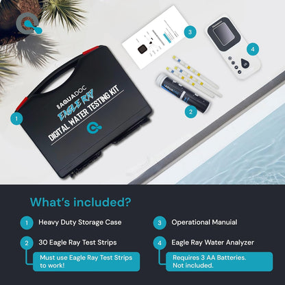 Easy-to-use Eagle Ray Digital Water Testing Kit for pools and spas