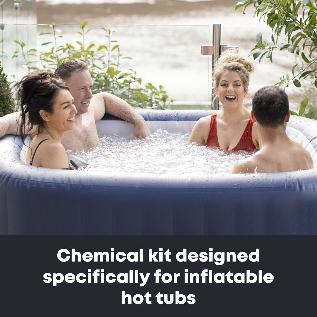 Inflatable Hot Tub Kit with a comprehensive manual for effortless spa care.