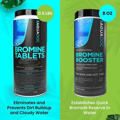 Complete Bromine Starter Kit with essential chemicals for hot tubs