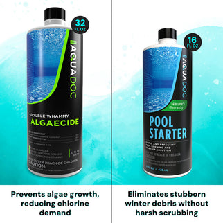Prepare your pool with AquaDoc's Pool Opening Kit, compatible with all filter types