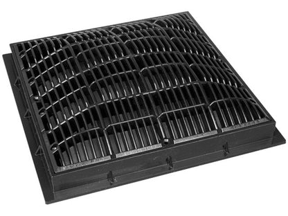 12" x 12" Square Black Anti-Vortex Main Drain Frame & Grate