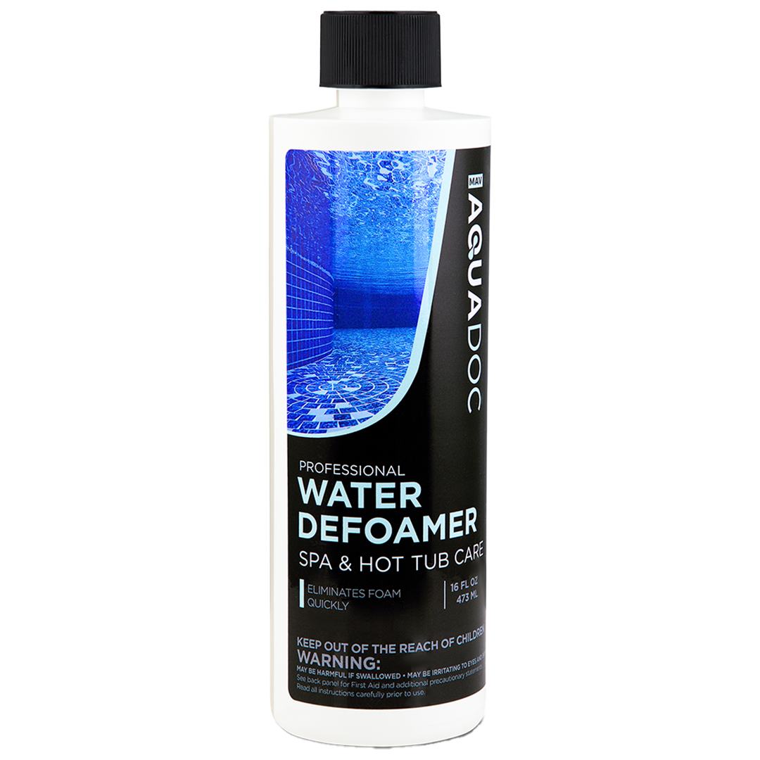 AquaDefoamer, quickly eliminates foam in spa water