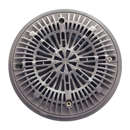 8" Round Gray Anti-Vortex Main Drain Flat Frame and Grate