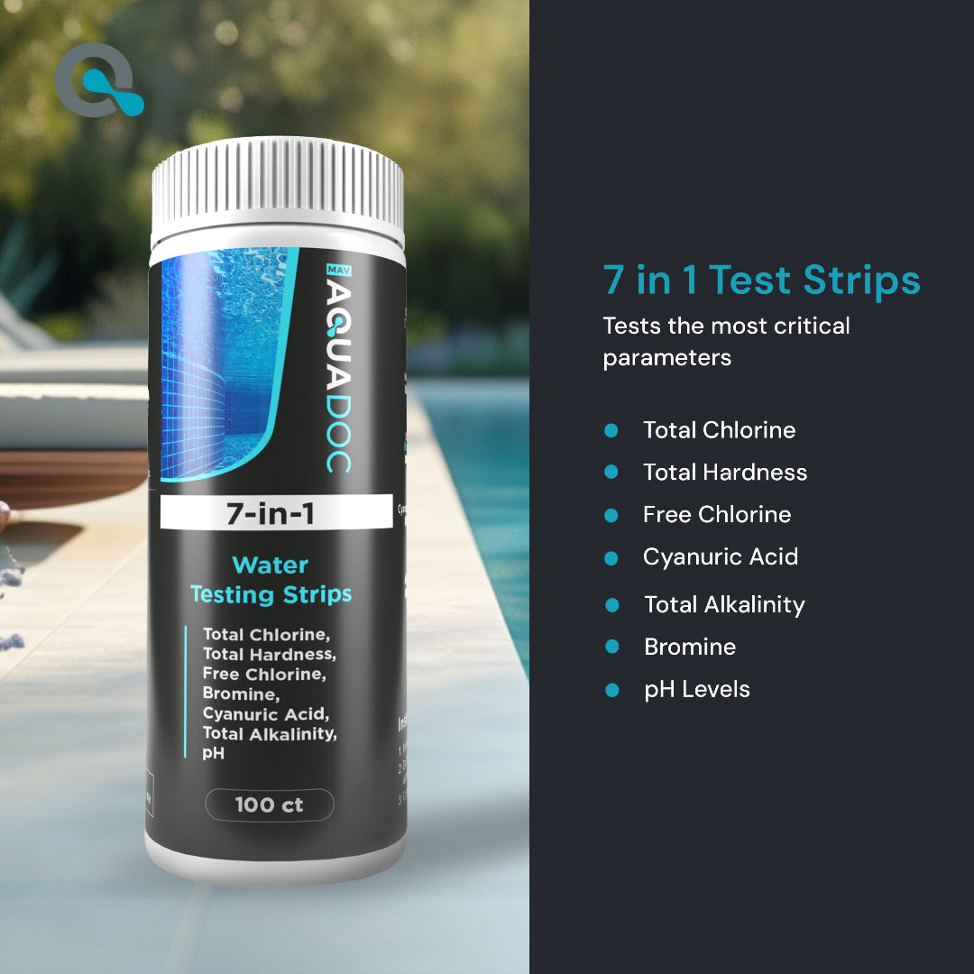 100 high-accuracy test strips for pools, hot tubs, and spas