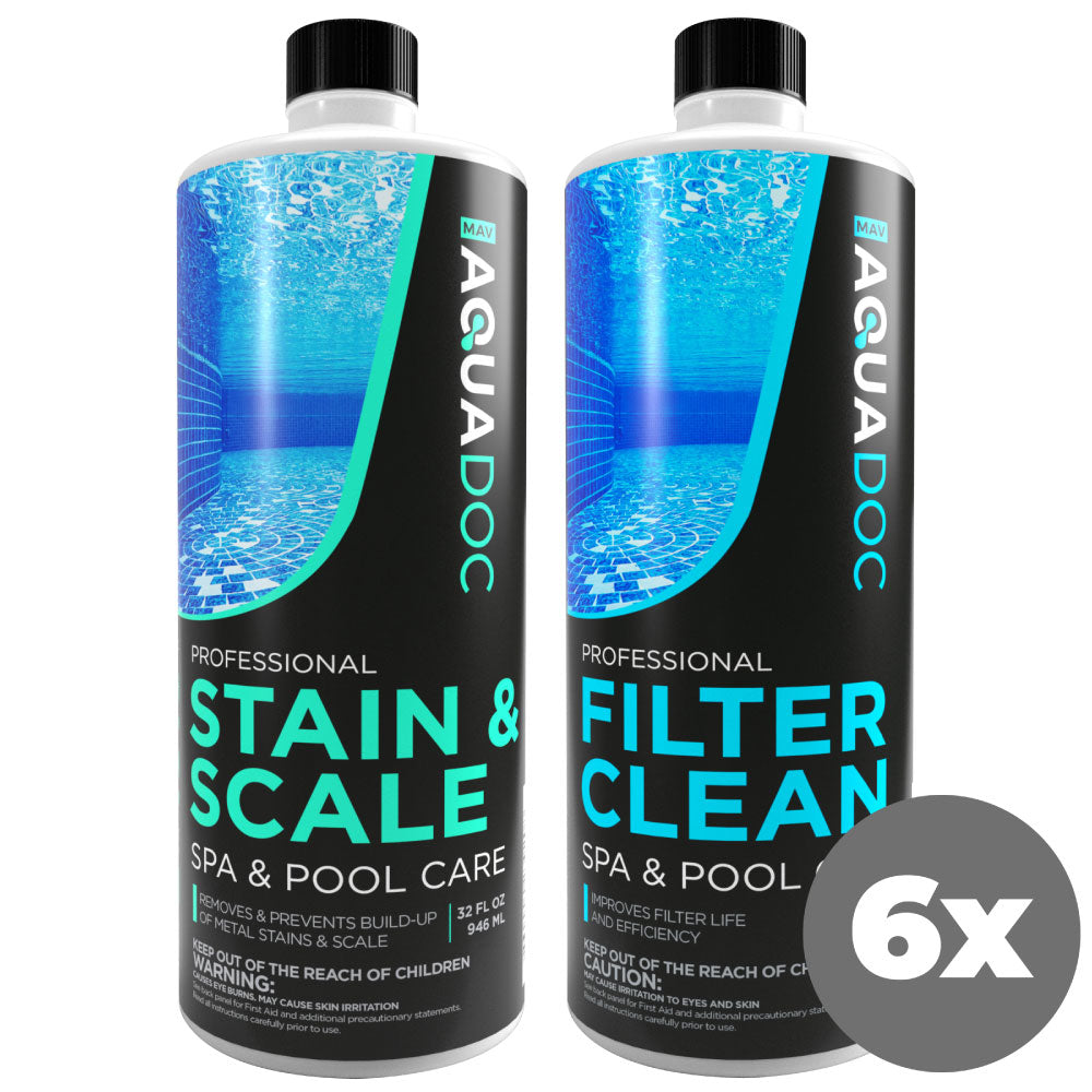 Maintain crystal clear water with Spa Filter Clean & Stain and Scale Combo