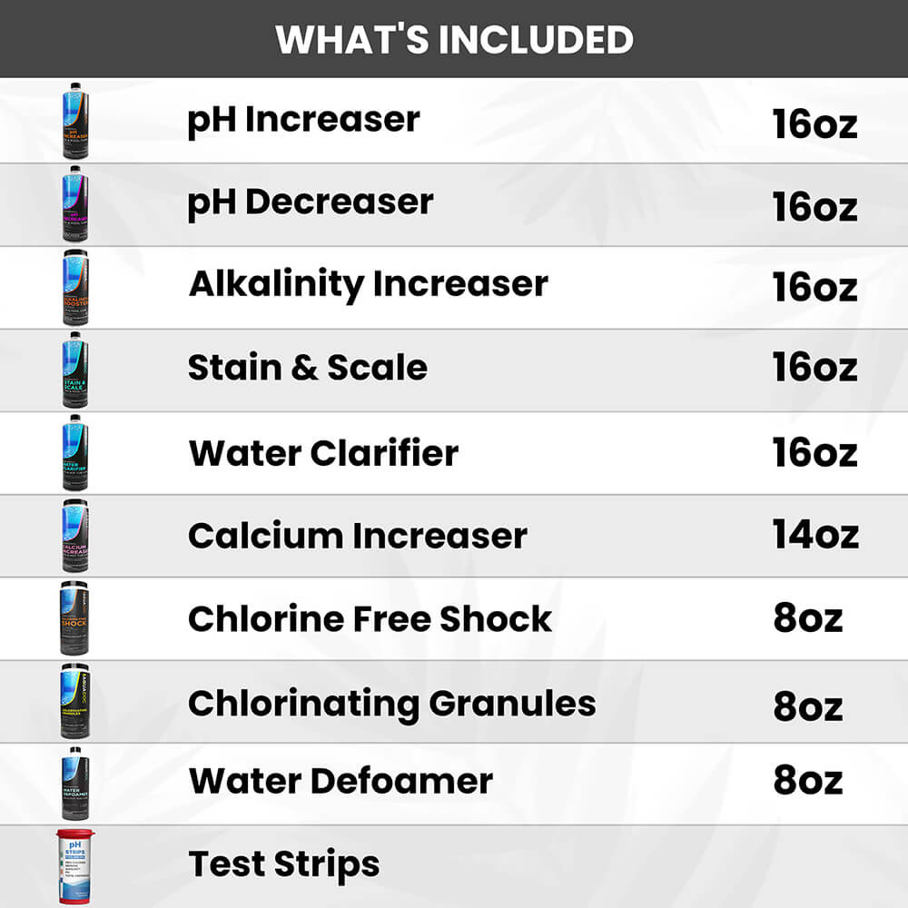 Prevent cloudiness and scale buildup with Chlorine Hot Tub Starter Kit