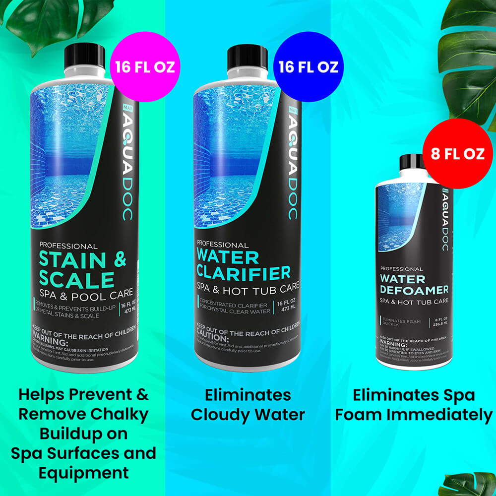 Essential hot tub chemicals included in Chlorine Starter Kit
